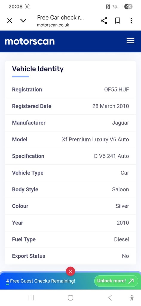 Jaguar, XF, Saloon, 2010, Other, 2993 (cc), 4 doors