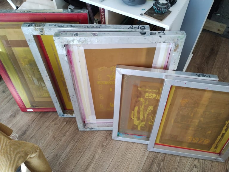 Screen Print Supplies Job Lot : Screens, Inks, Medium, Squeegees
