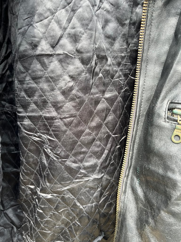 Vintage Motorcycle Leather Jacket By Zulfi Size Large In Black