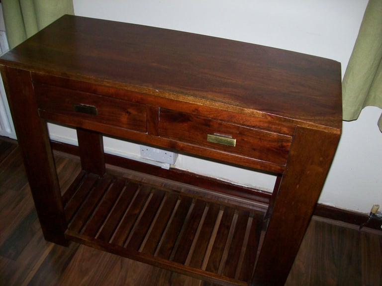 Hardwood Console Table With two drawers Good Overall   