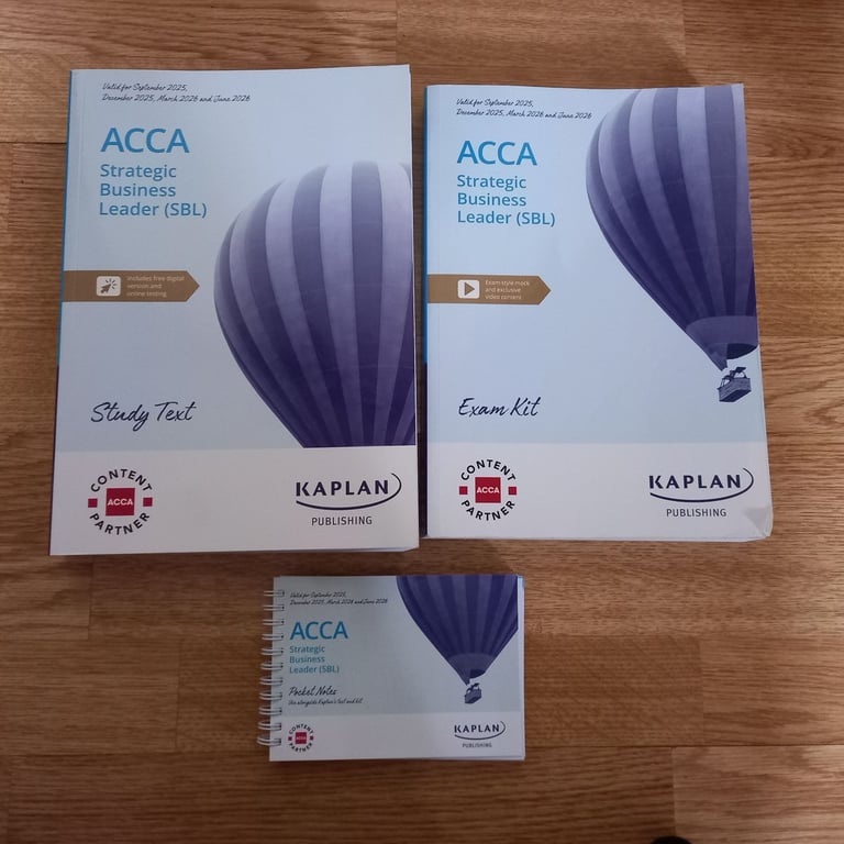 ACCA Kaplan SBL - THE LATEST EDITION - Study book, Exam kit and Pocket notes