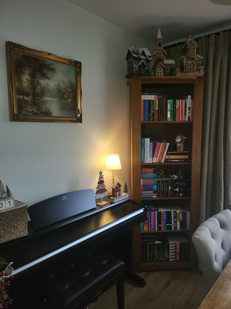 Solid Oak Corner Bookcase