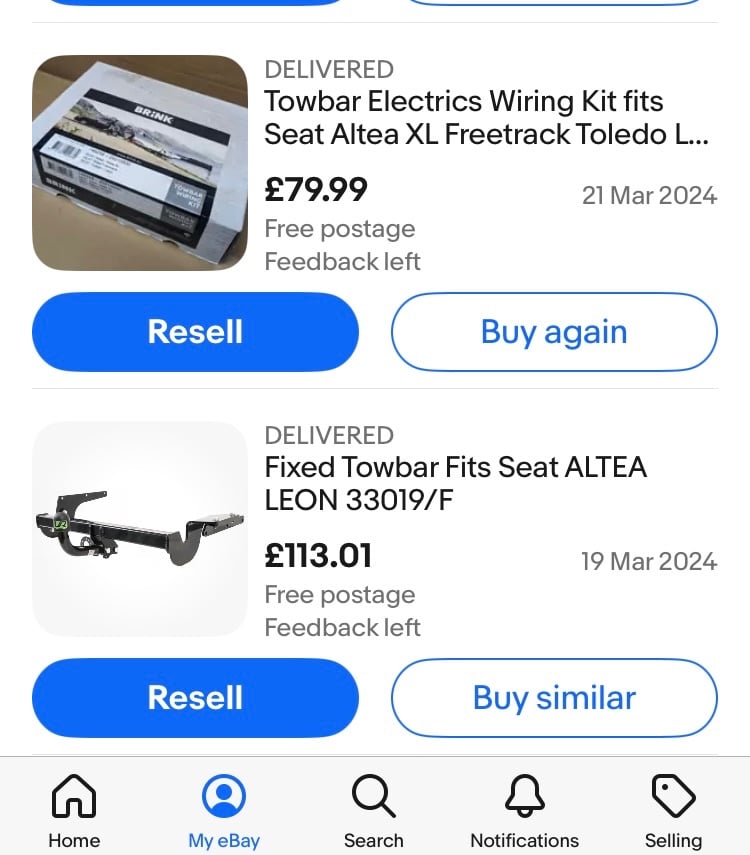 image for Seat Leon or Altea tow bar