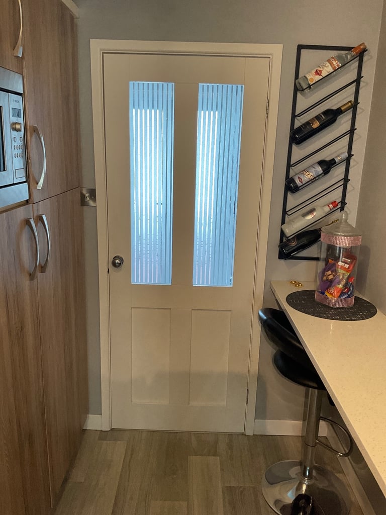 Internal white doors.