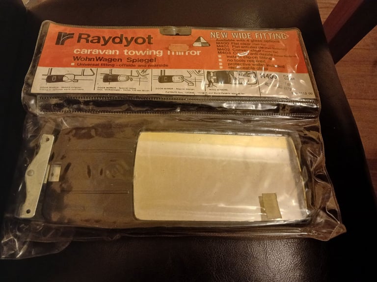 Raydyot Vintage M400 Flat Clear "Classic" Caravan / Towing Mirrors x 2
