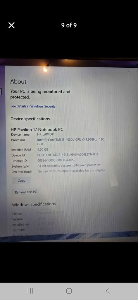 HP pavilion 17 notebook pc
