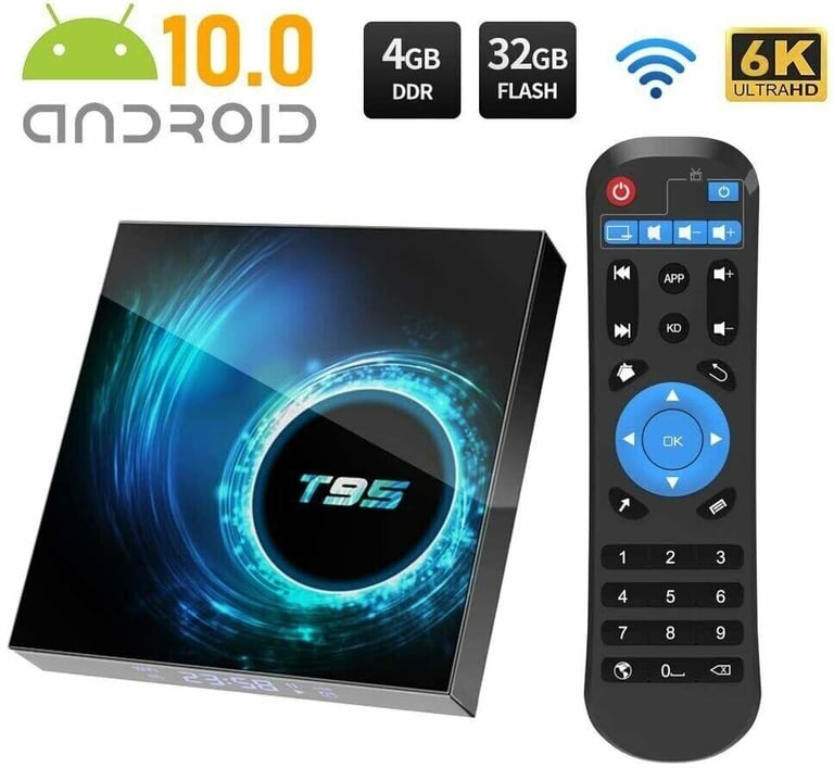 T95 TV Box Quad Core 4GB HD WIFI 6K HDMI Android version 10.0 