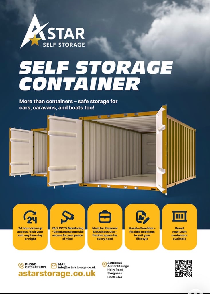 BRAND NEW 20ft storage containers to Let - Skegness