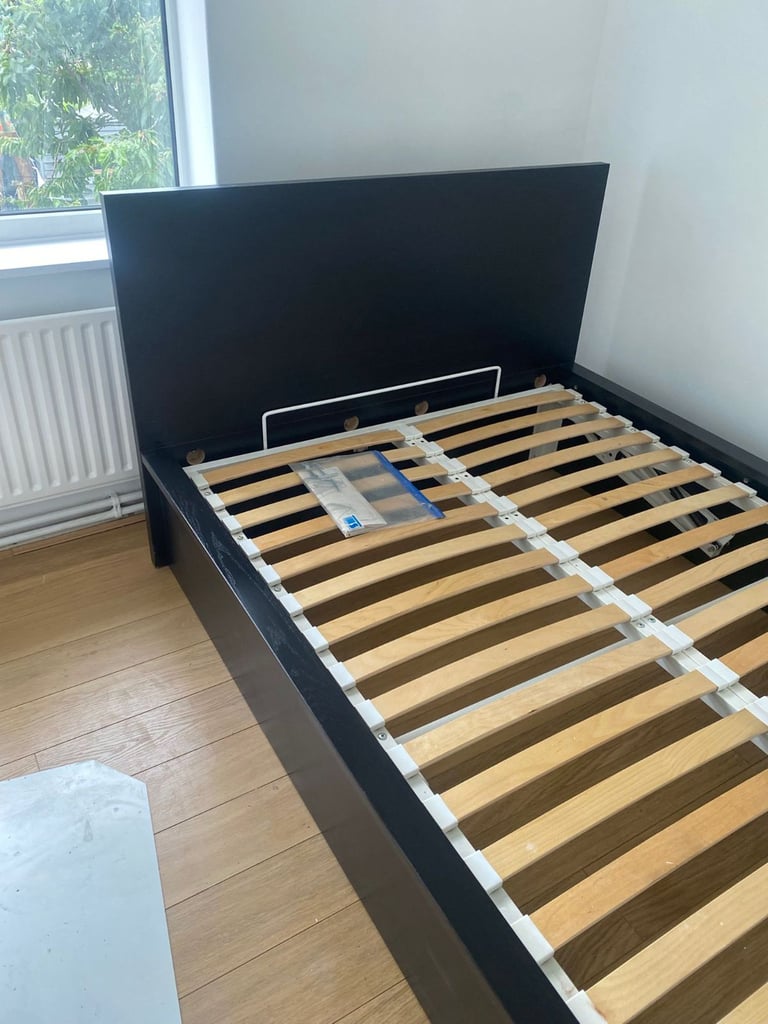 image for MALM Ottoman bed, black-brown, Standard Double