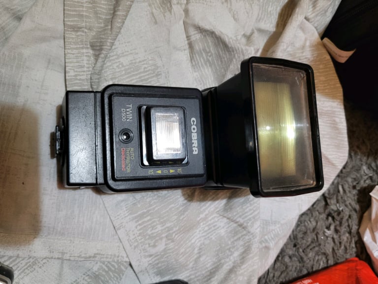 Vintage Cameras and 3x telescopic lenses promura, Phago, Cobra flash