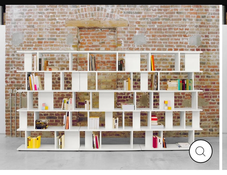 Extra large shelving unit room divider in white  Lavetsi 