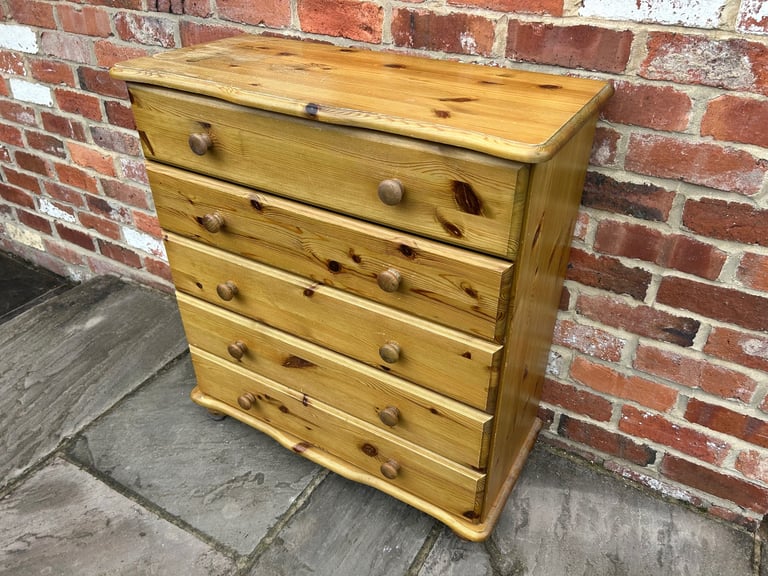 Solid Pine Chest of Drawers for Upcycling Project / Painting - Good Condition 
