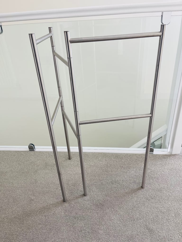 Two IKEA stainless steel clothes stands, organisers 