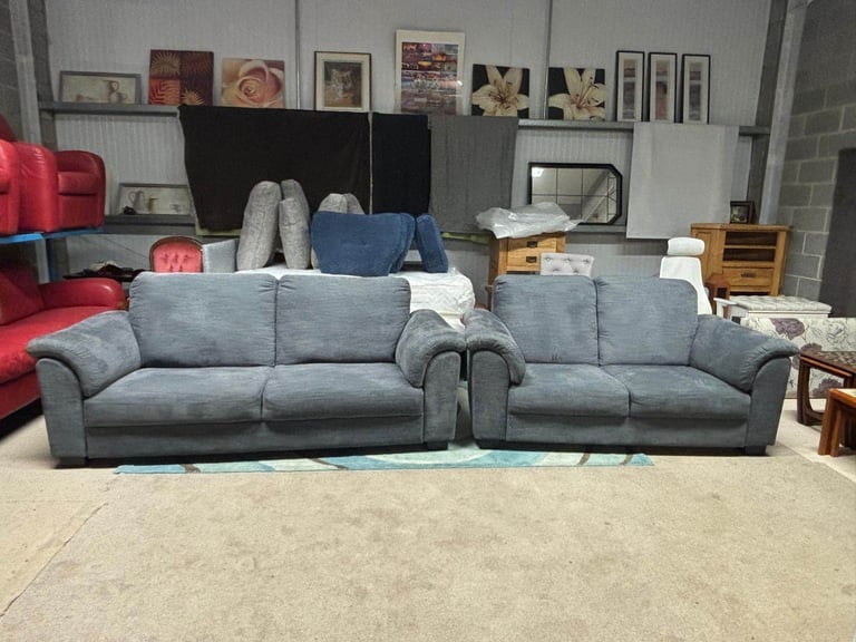 image for 2 and 3 Seater Grey Fabric Sofas