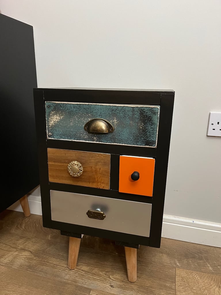 Unique fully refurbished urban/industrial chest of drawers and bedside table/console