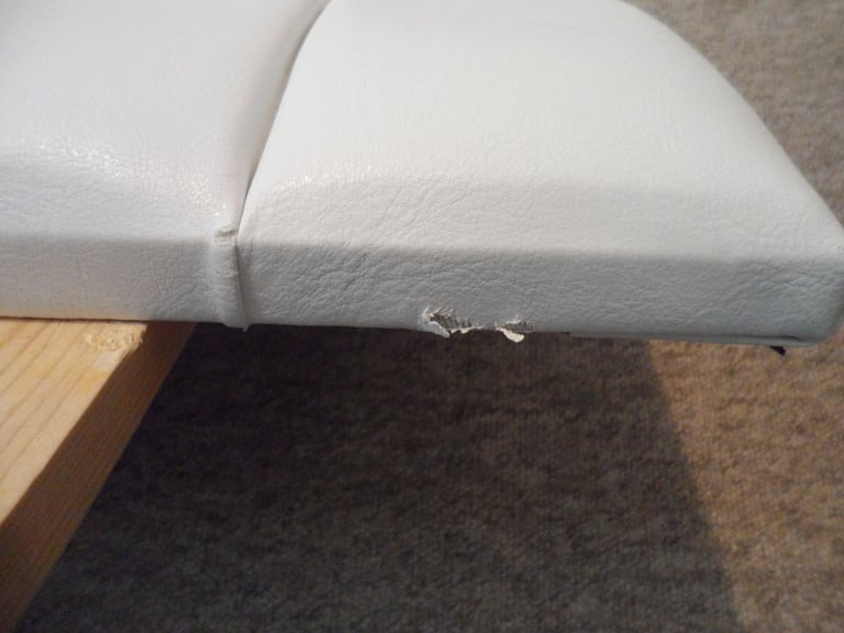 SMALL SINGLE BED HEADBOARD  WHITE CREAM FAUX LEATHER 2'6" 77CM