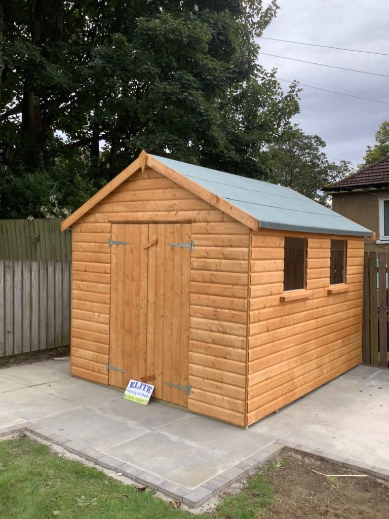 Heavy Duty 10x8 Apex 20mm Log effect 