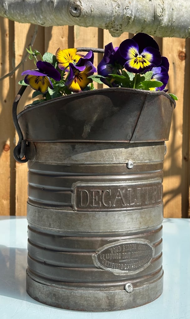 ANTIQUE FRENCH DECALITRE MEASURING JUG PITCHER, H33cm - 1900s CHAMPAGNE VINEYARD - WILL POST!