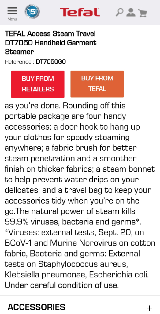 Tefal Travel Steamer 