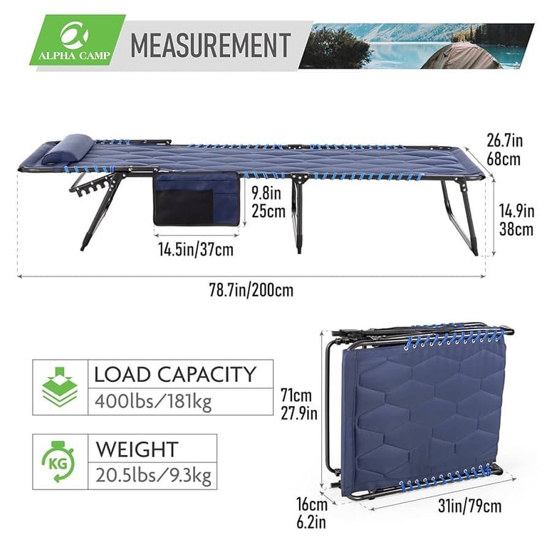 ALPHA CAMP Foldable bed brand new in box