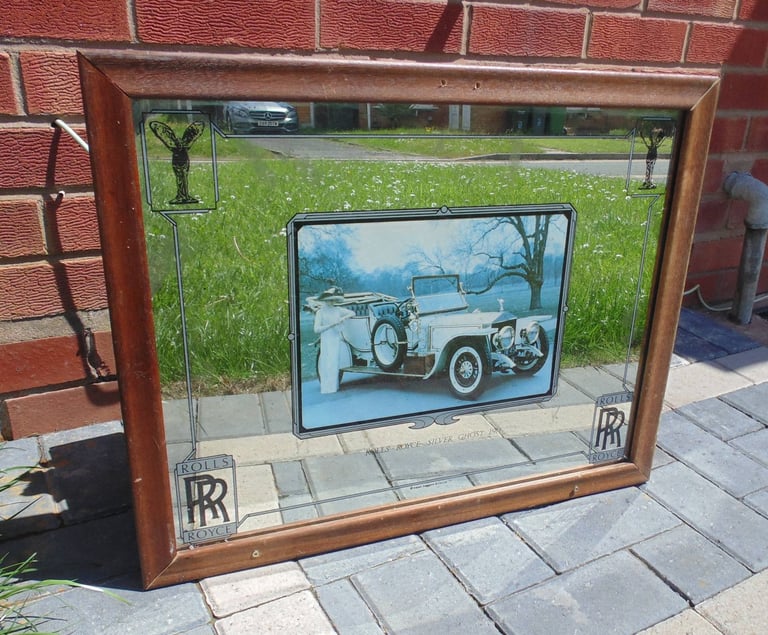 (#839) Rolls royce 1911  pub mirror advertising  (Pick up only, Dy4 area)