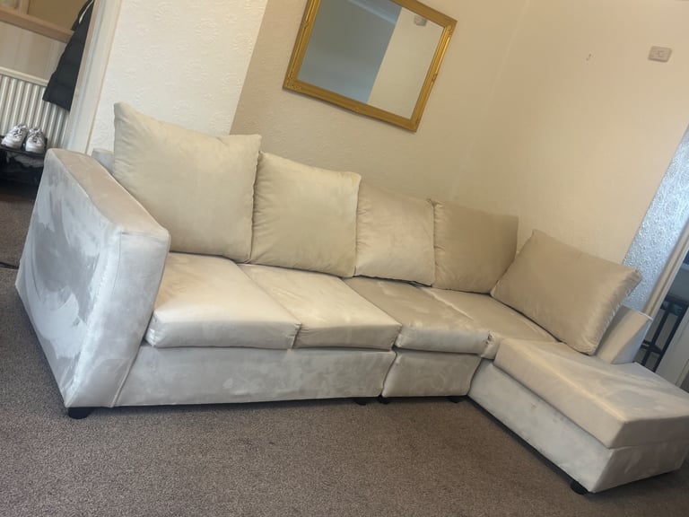 Plush velvet corner sofa