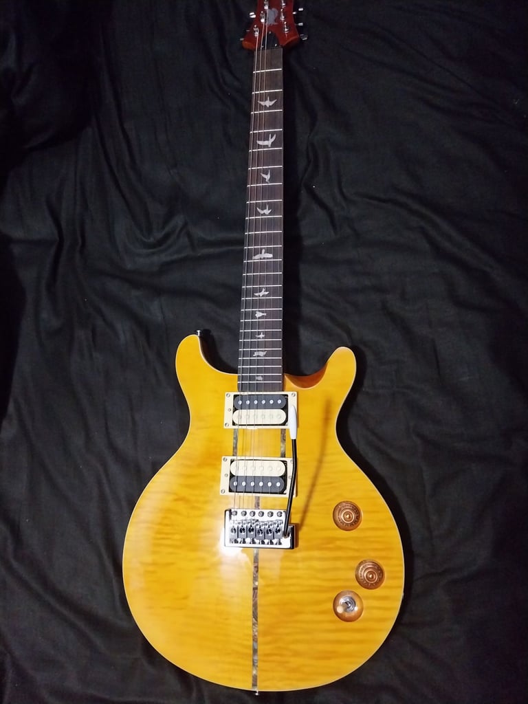 Santana Yellow Quilt maple top PRS COPY full size rlectric guitar