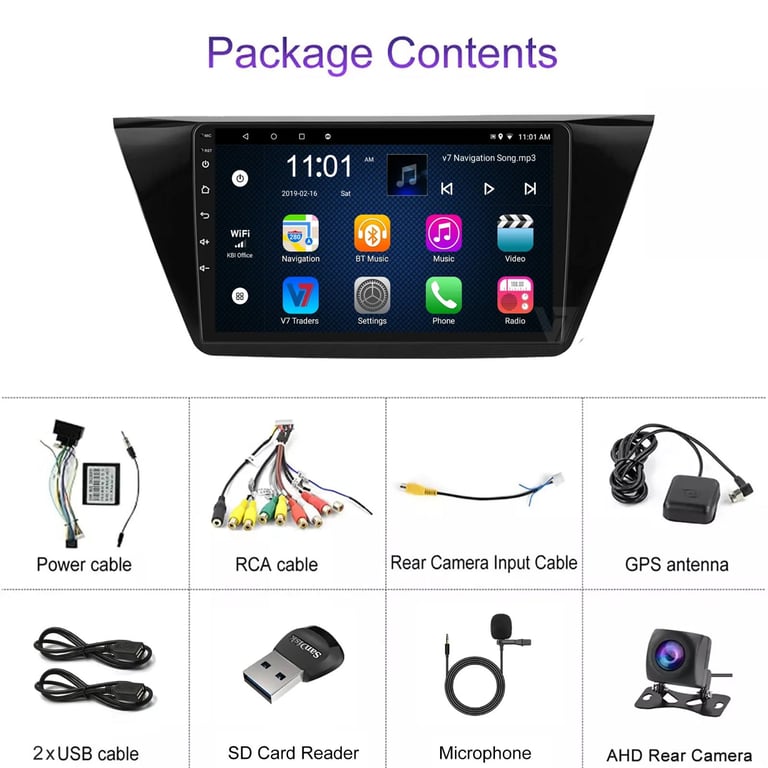 VW Touran 2015-22 CARPLAY Android Auto HD Screen Head Unit GPS Stereo LCD Panel V7