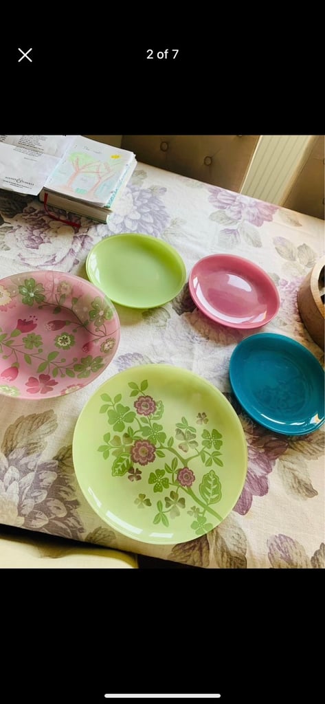 Floral glass plates (3 sizes)