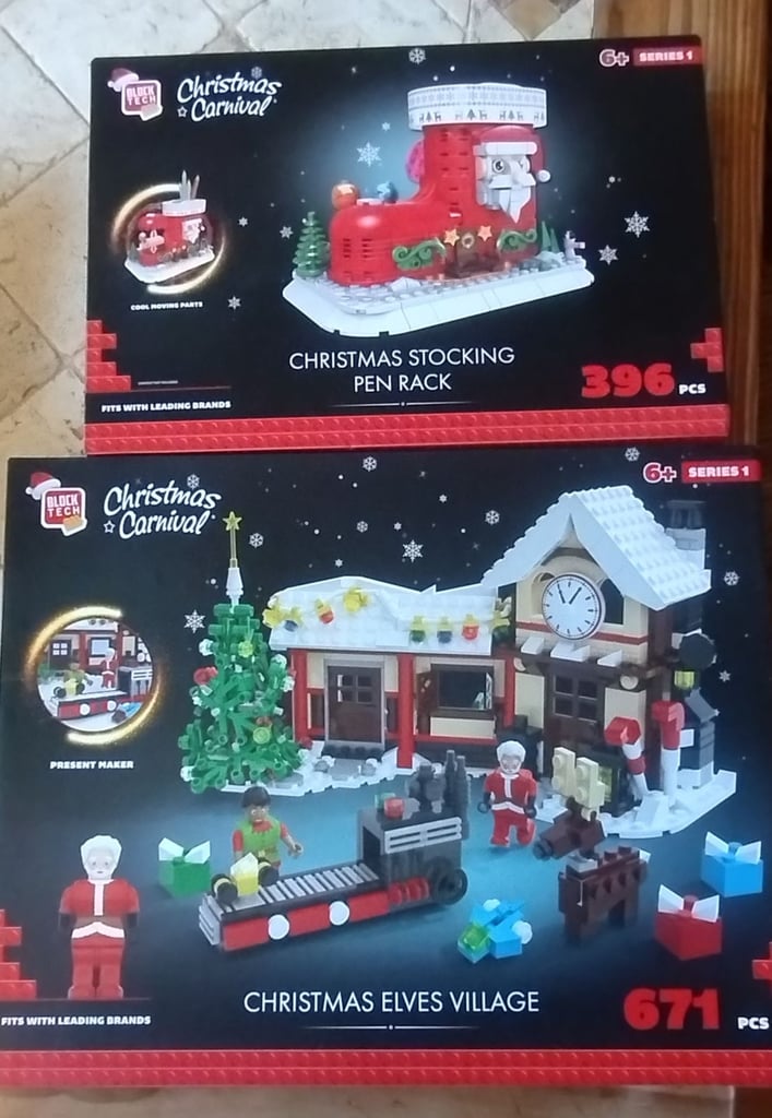 image for 2 Christmas Lego Type Brick Sets