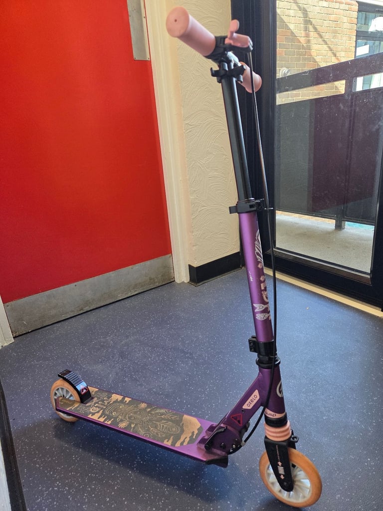 Girls 2 wheel metallic foldable scooter