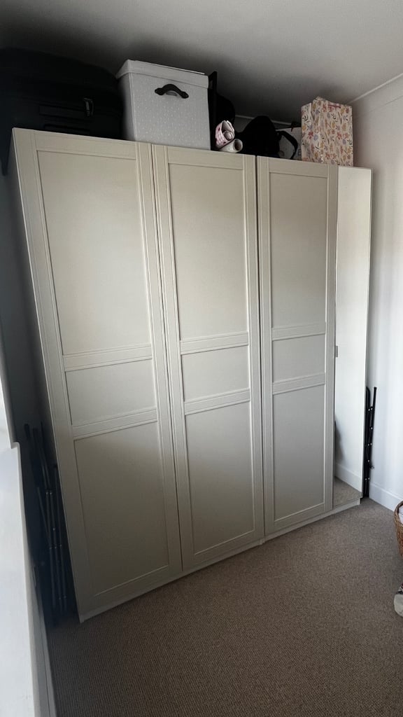 image for TWO IKEA PAX Wardrobes with Doors & KOMPLEMENT Interiors – Excellent Condition