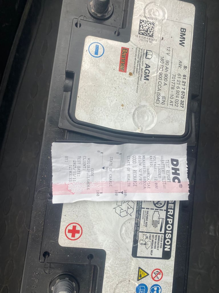 BMW car battery VGC