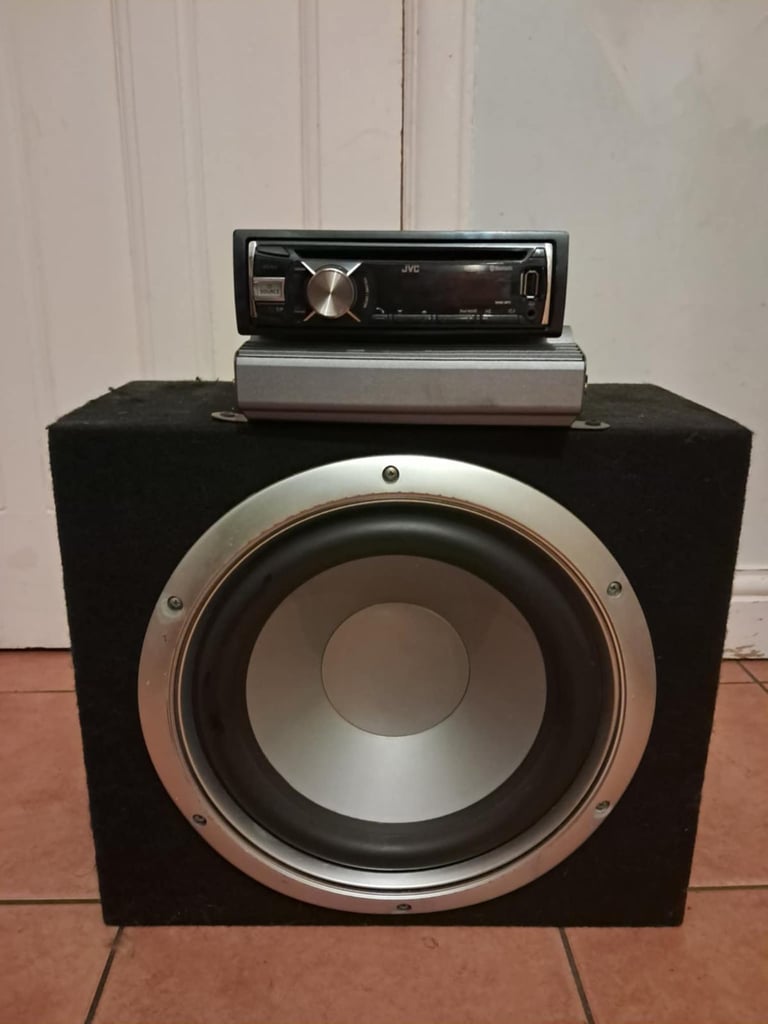 JVC car stereo with 12" sub and amp