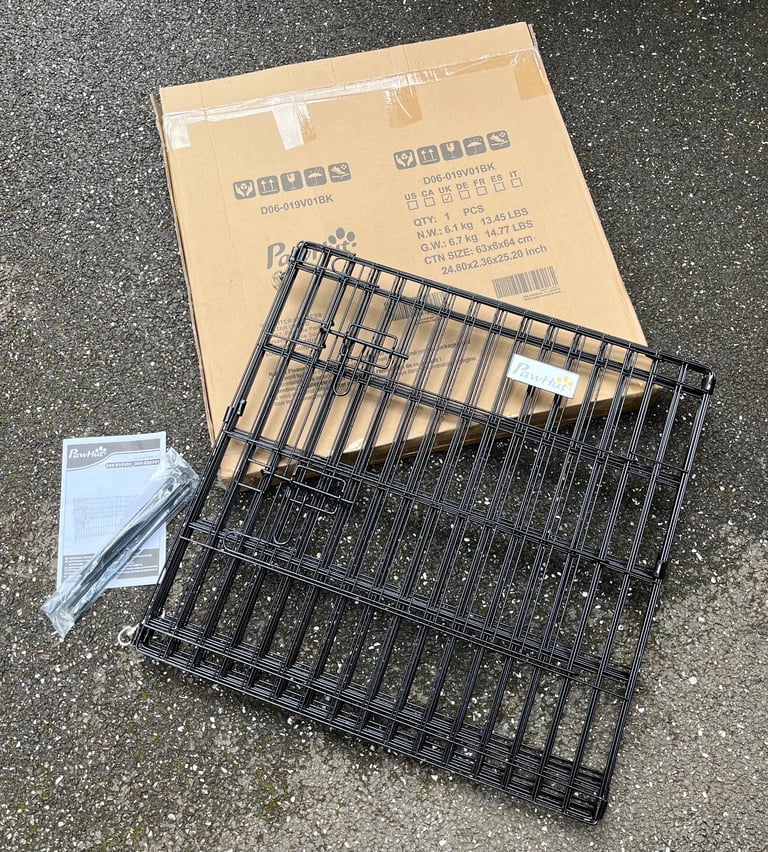 PawHut 24'' Pet Dog Playpen - Eight-Panel Metal Fence