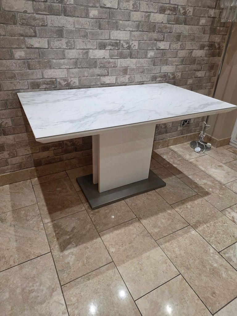 Modern Dining Table - Marble Effect - £150