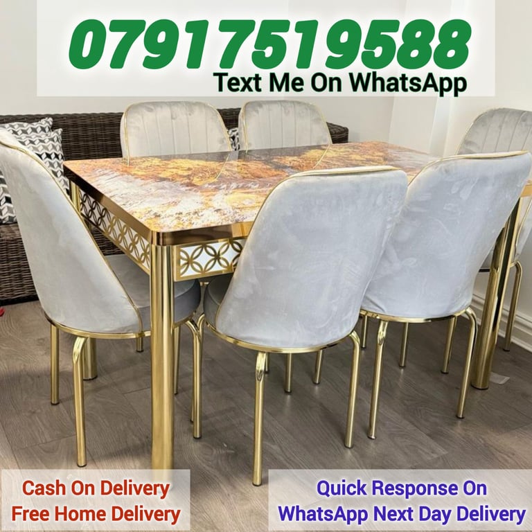image for New Dining Table - 4/6 chairs Available