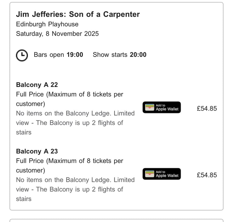 Jim Jefferies x 2 Edinburgh Playhouse