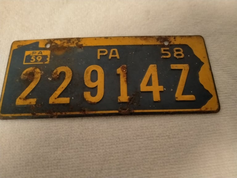 Vintage USA state  License Plates. New Mexico, Pennsylvania, South Carolina