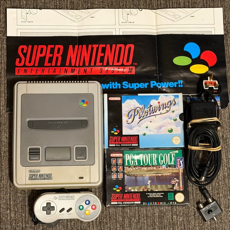image for Super Nintendo SNES with 2 boxed games 