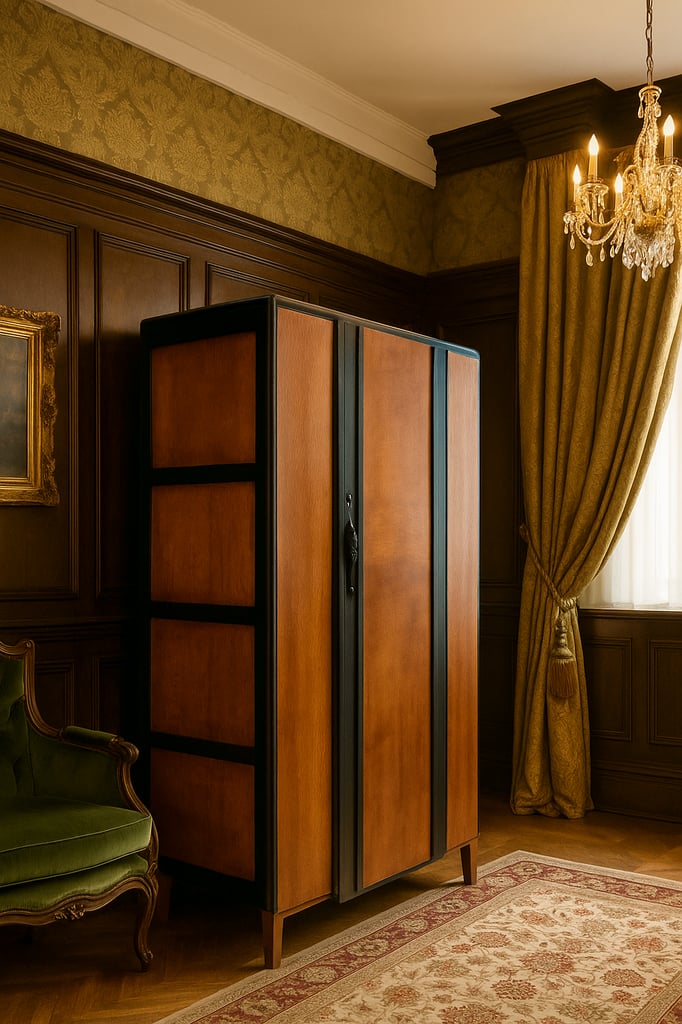 image for Early 1920s  tiger oak armoire art deco style refurbished 