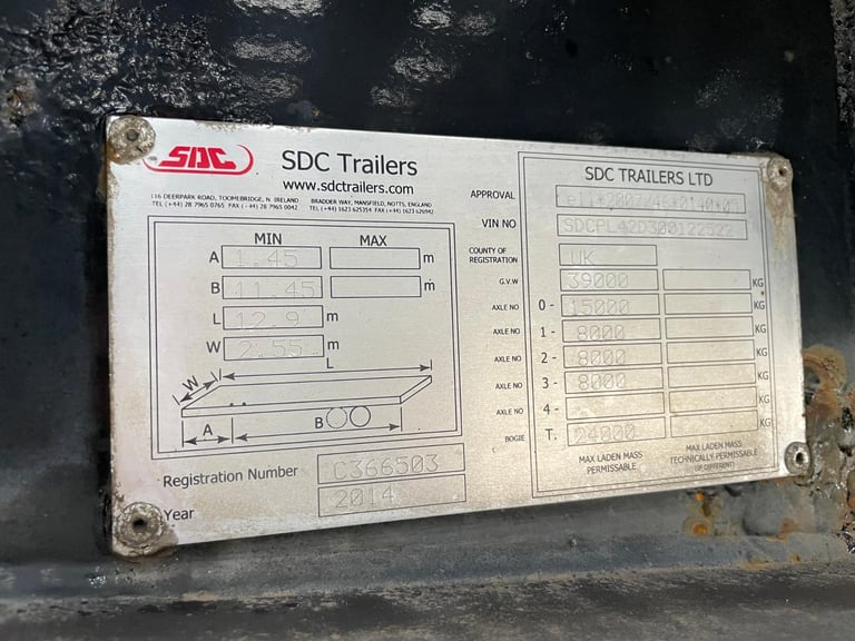 SDC 42FT BRICK GRAB TRAILER 