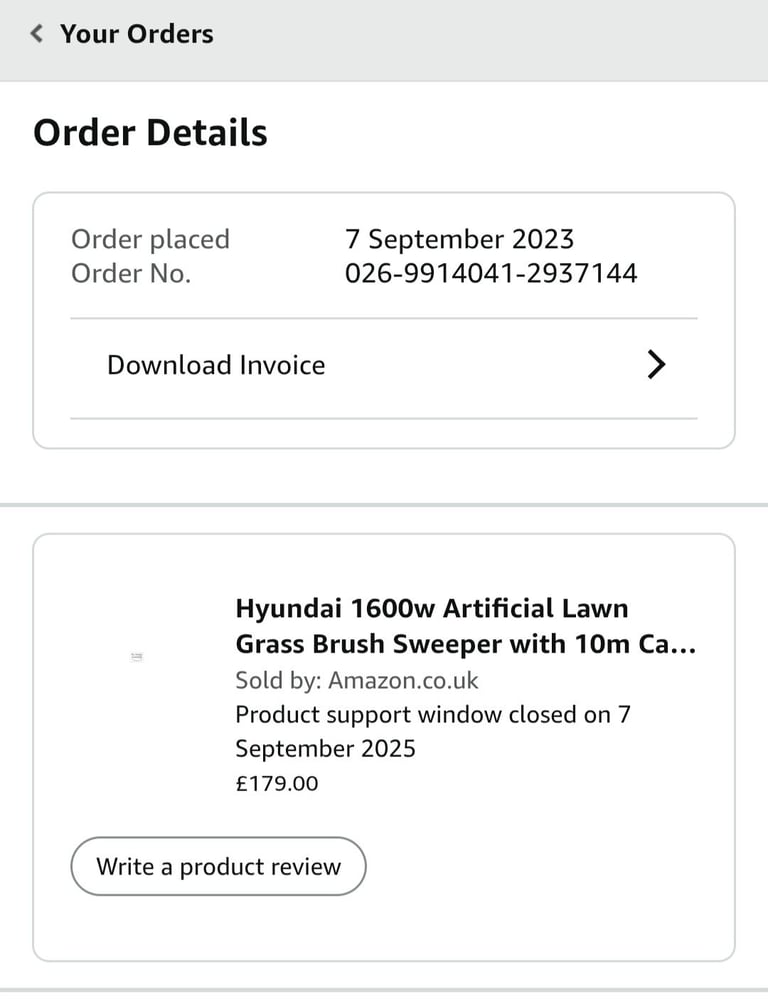 Hyundai artificial grass sweeper. 