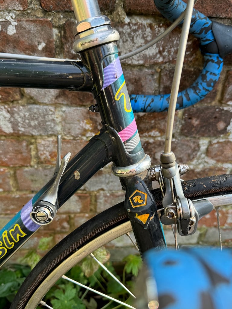 Handmade Italian vintage 1980s Rossin racing bike with Shimano 600 group set