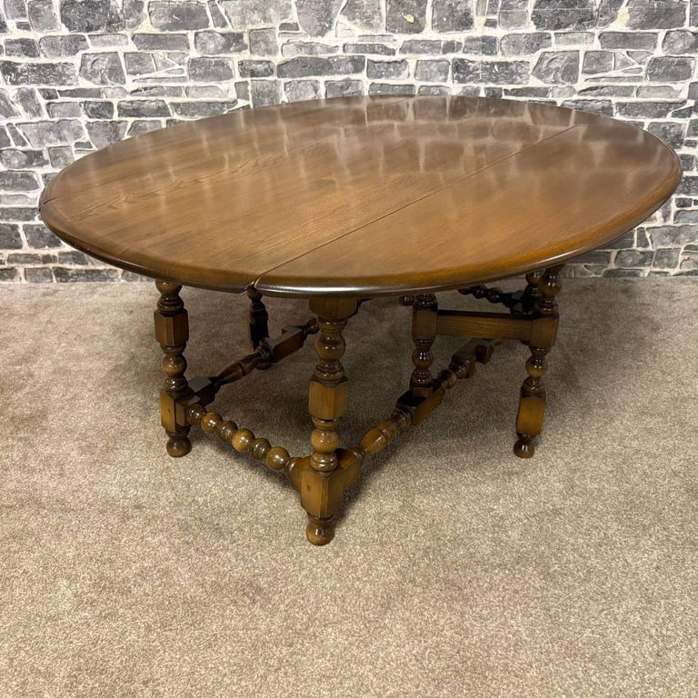 Ercol Oval Drop-Leaf Gateleg Dining Table
