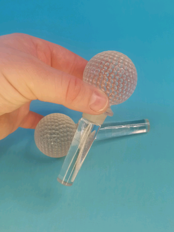 4,2-inch, 2x Vintage Golf Ball Crystal Decanter Stopper Bottle Cork. 