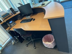 Reception Desk, Beach / Grey Colour, Curved