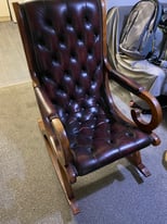 Leather Antique Chesterfield Rocking Chair
