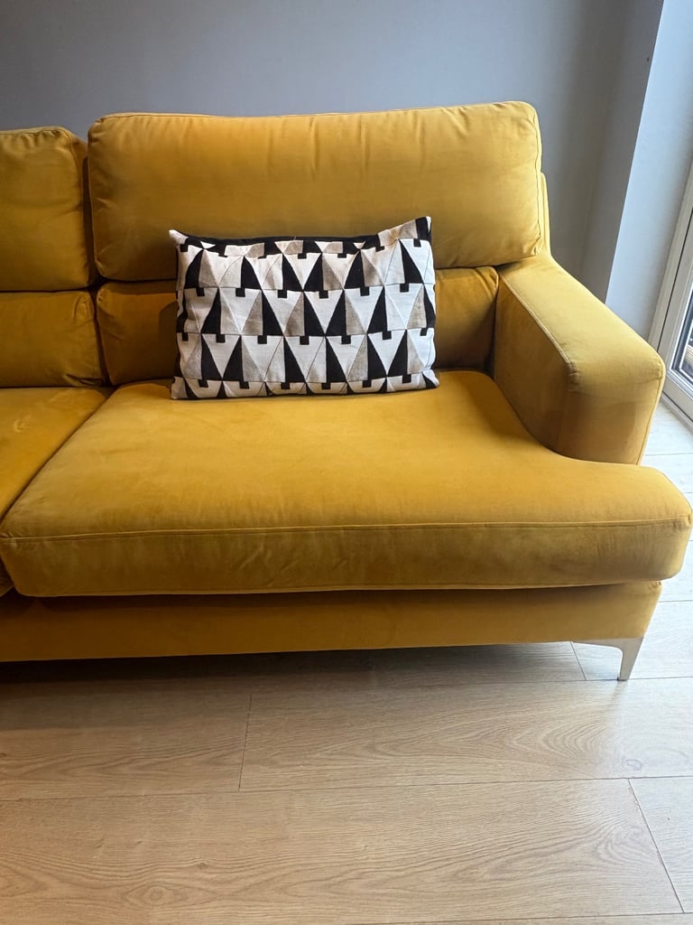 4 seater sofa mustard yellow 