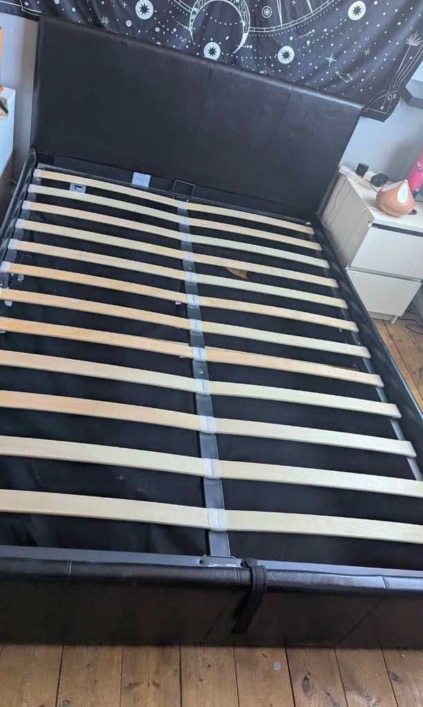 Double ottoman bed frame with mattress 